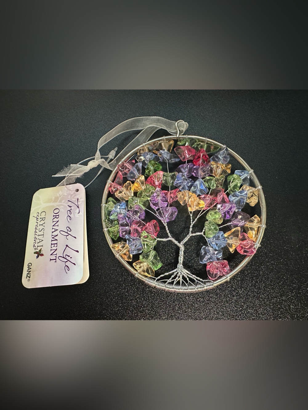 GANZ Tree of Life Ornament - Multicolor Crystal Leaves